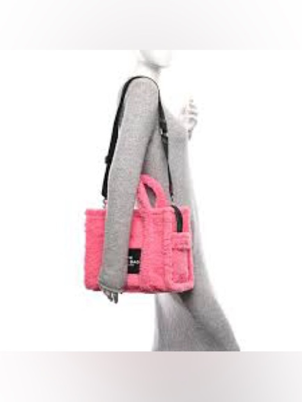 Marc Jacobs Medium Pink Plush Teddy Tote Bag AND Small Tan plush teddy tote bag - Picture 12 of 12
